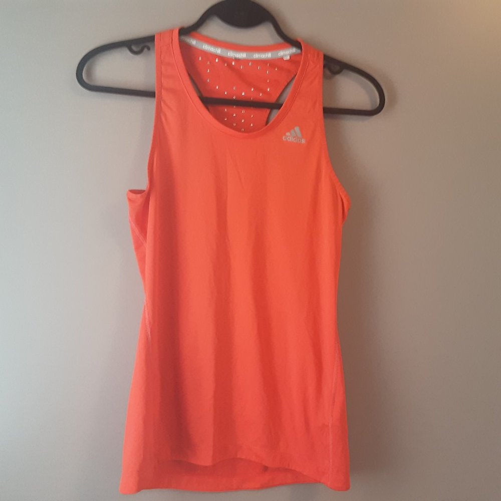 🌞Adidas Orange Climachill Tank Activewear Top, XS